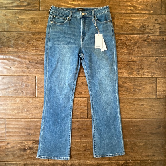 Quince Denim - QUINCE High Rise Kick Flare Stretch Jean Blue Size 29 NWT Organic Cotton